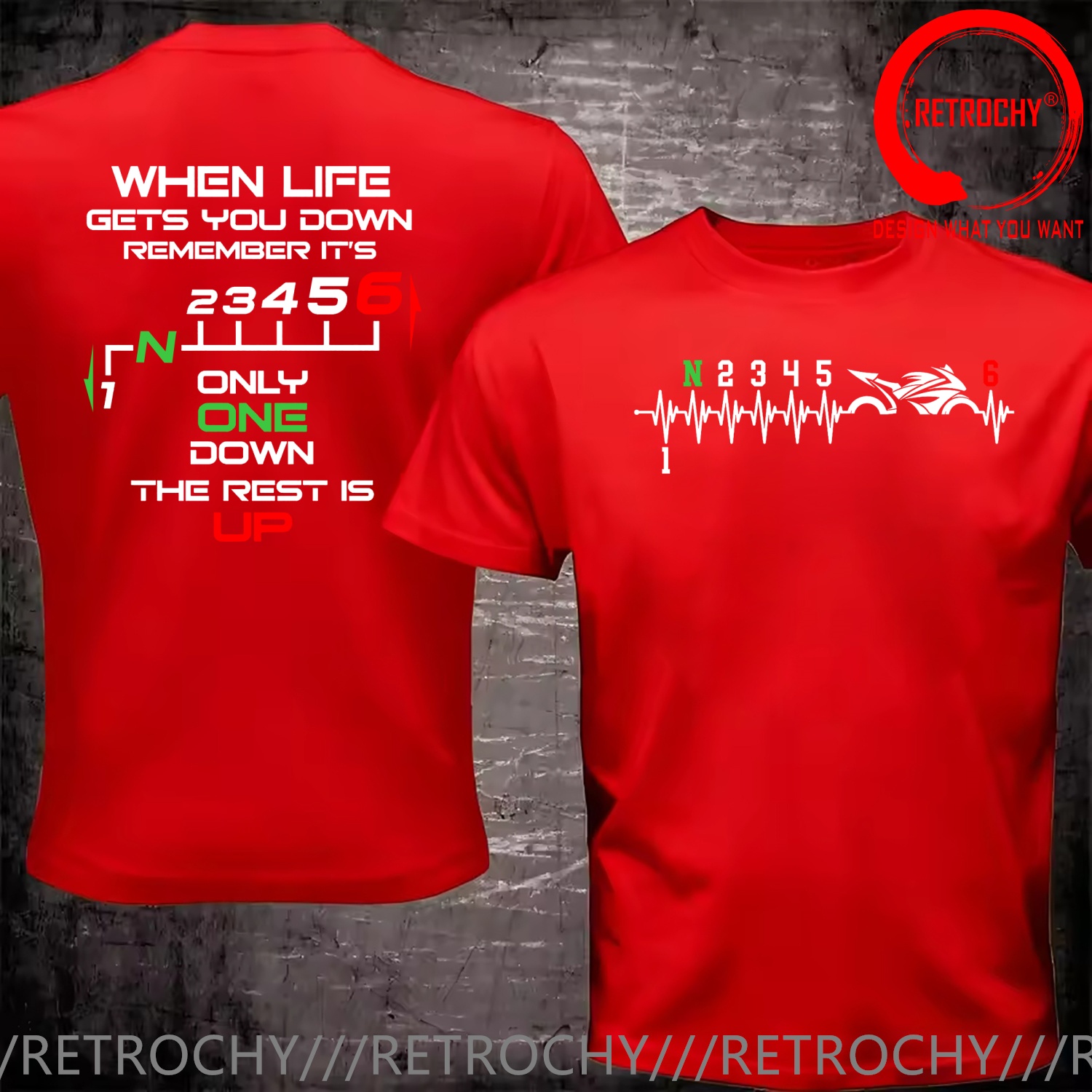 Grappig ontwerp 1N23456 Heartb - Motorcycle Gear Up Down recensie en prijs